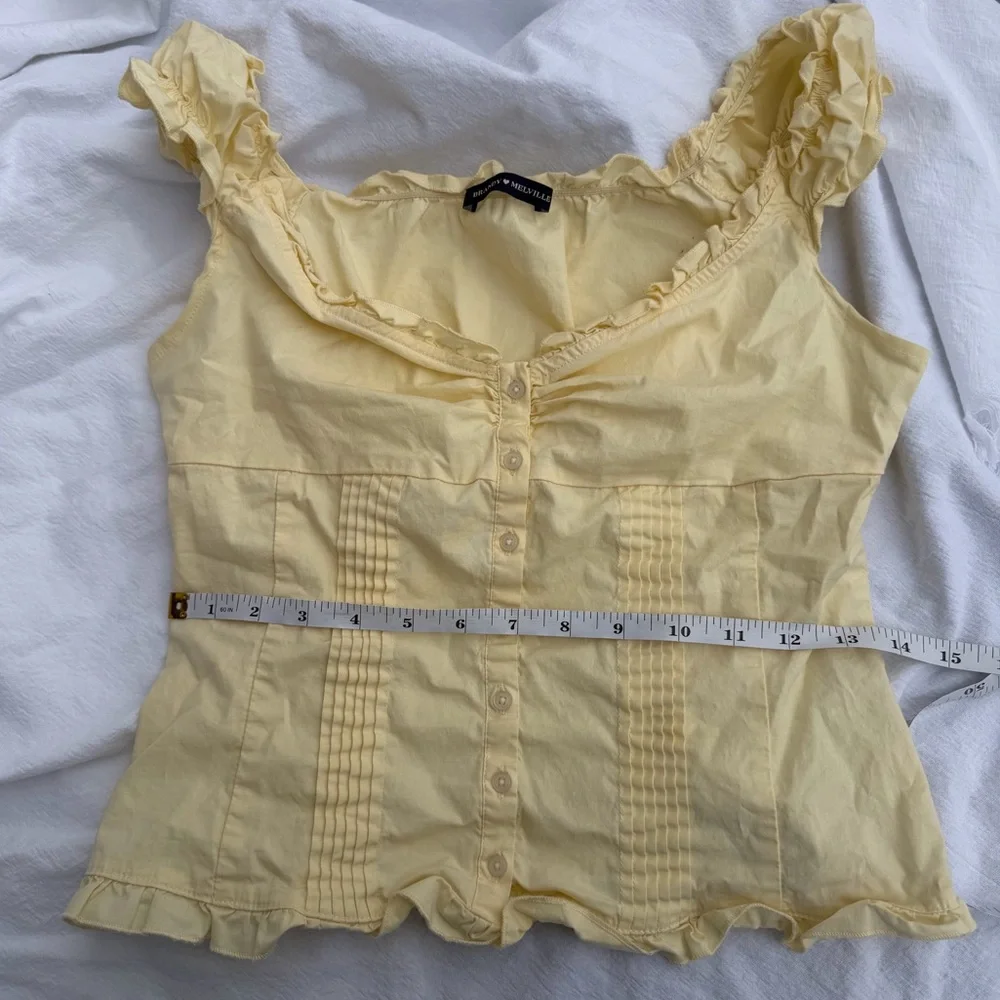 brandy melville pastel yellow ruffle top - Picture 8 of 10